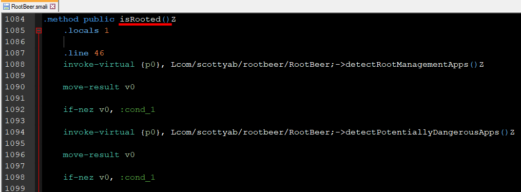 Snippet of the isRooted Function