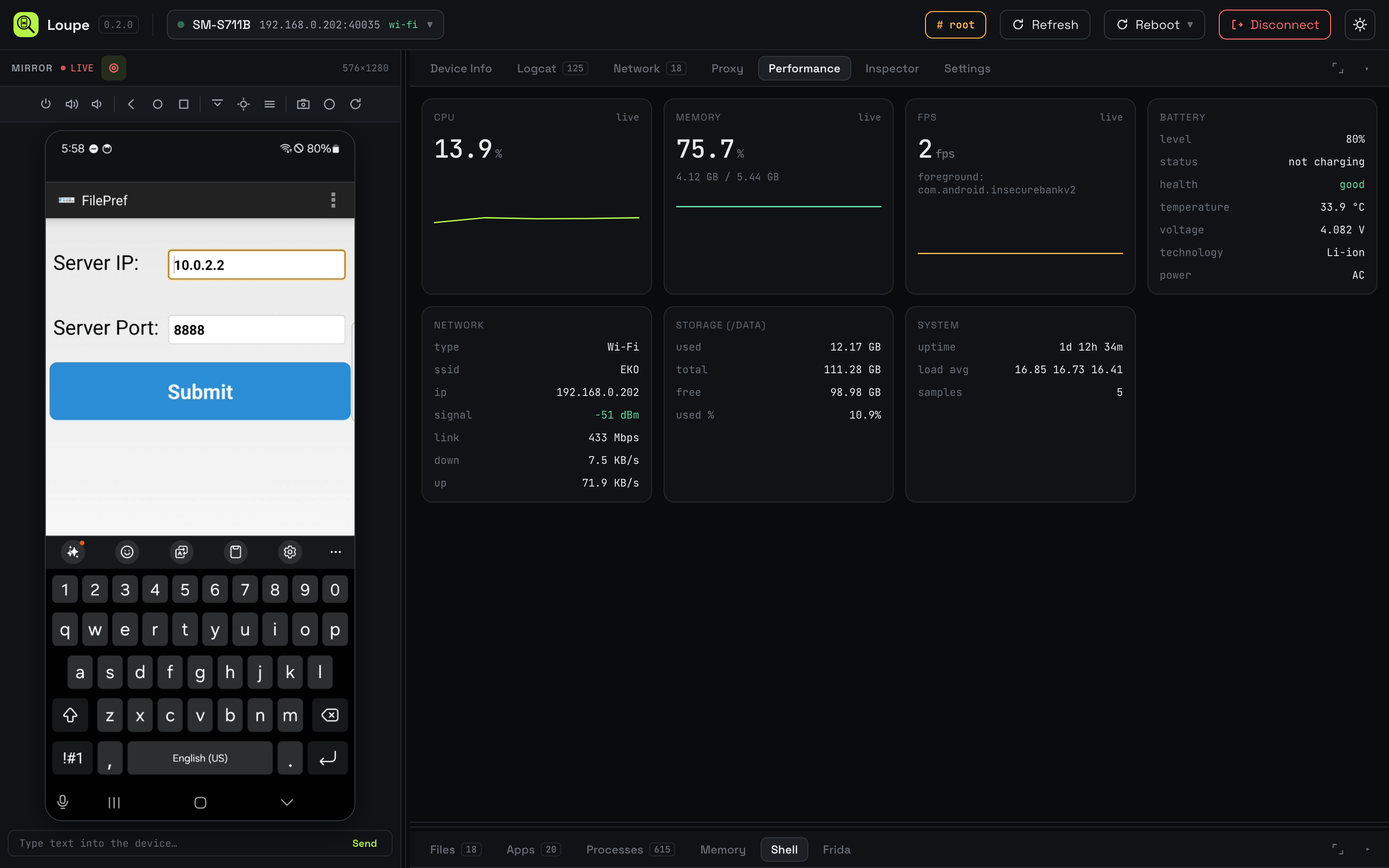 Performance dashboard