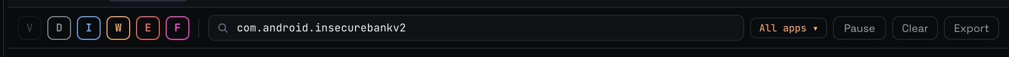 Logcat toolbar