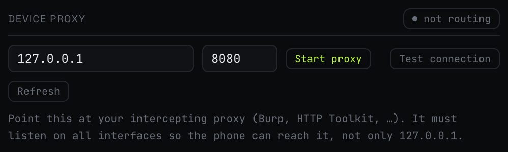 Device proxy config